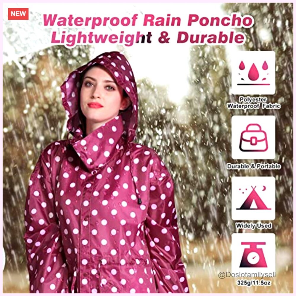Lightweight Waterproof Raincoat Packable Hooded W… - image 3